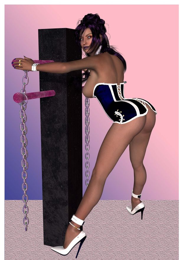Awesome bondage hentai picture featuring hot brunette