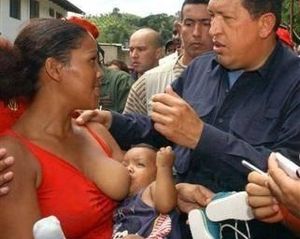 Venezuelan President before his death. Cause: Loss of blood pressure to upper body/four hour errection. Kept calling her "Alice".