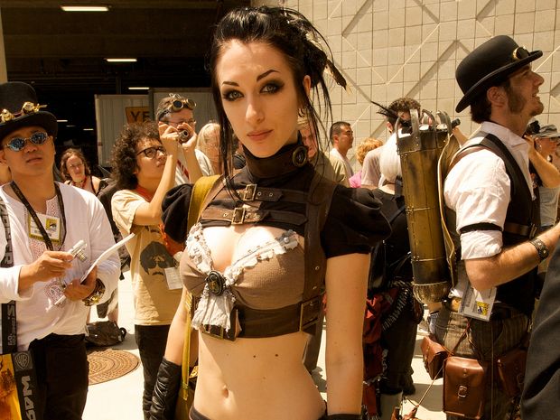 Amazing novice costume photo with gorgeous emo brunette