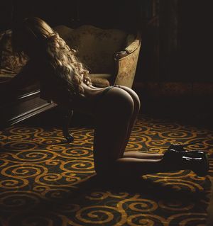 Hot bondage photo with sexy teen stockings