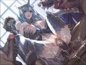 Lovely rack in this hot gang-bang anime porn photo