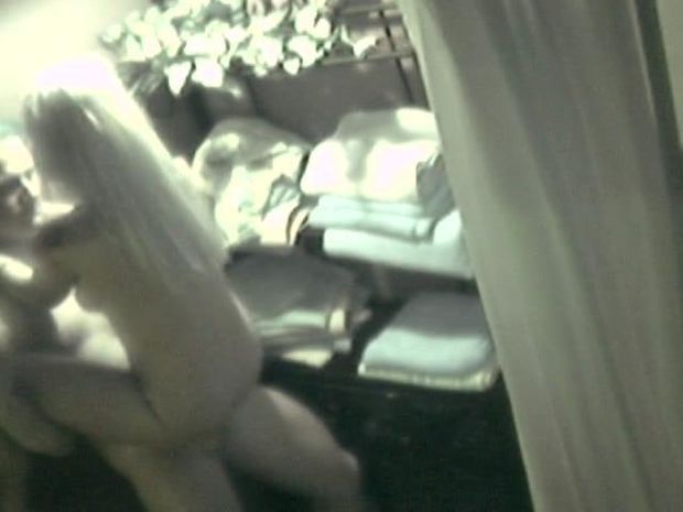 Blonde bitch fucking in the towel room of the country club