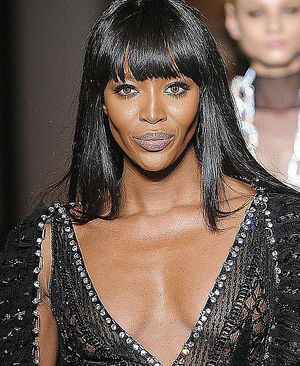 Naomi Campbell sexy & see through at versace show
