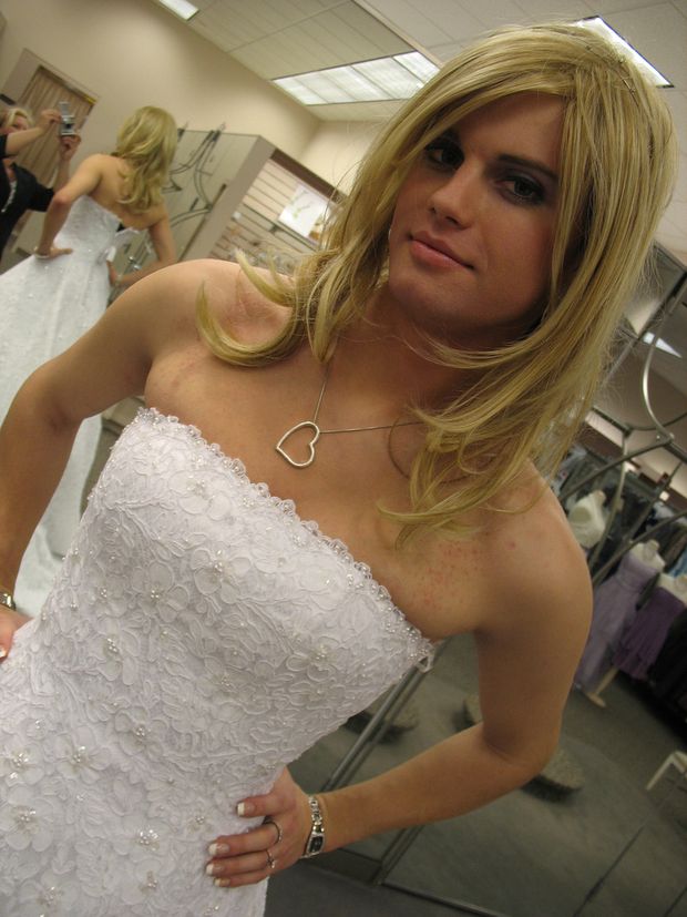 Femboy jenny experiences your wedding dress!