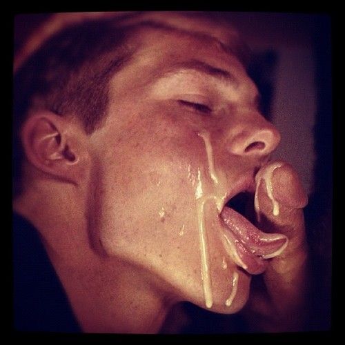 Superb bisexual in a awesome bj cumshot photo