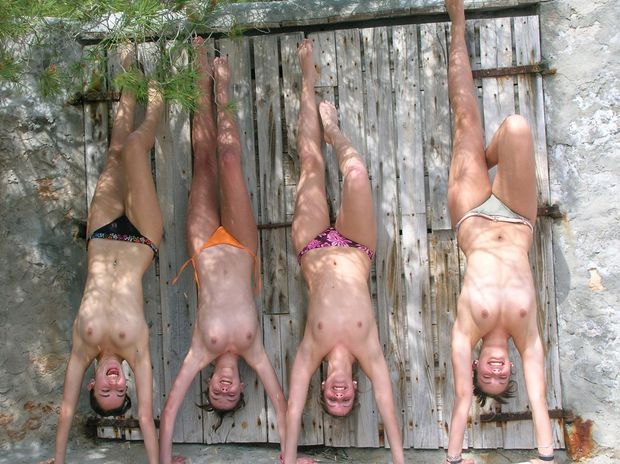 Ladies upside down