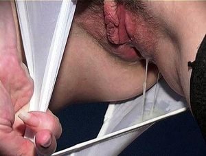 Superb teen in a awesome jizzed g-string pic