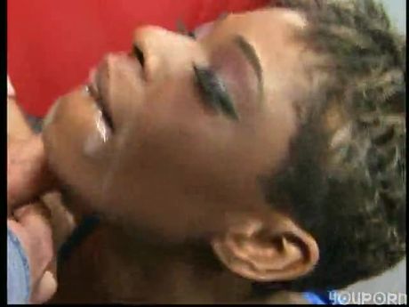 50 sec - incredible black girl goes crazy for a huge load