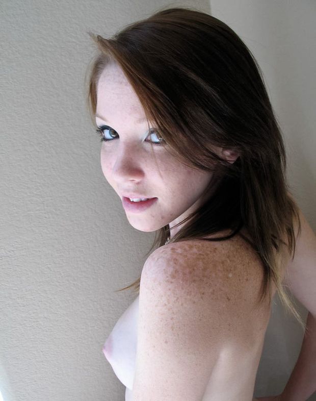 Cute freckled brunette