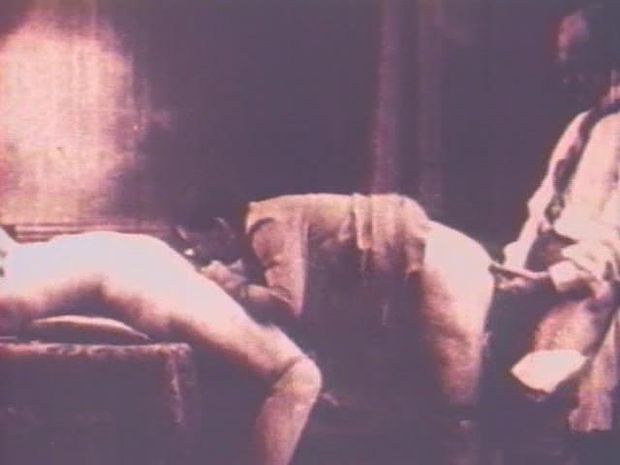 Vintage French porn from the 1920s, pulling a train threesome, girl sucking dick and getting fucked doggie-style.