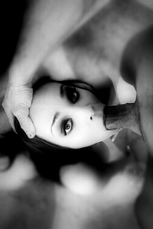 Sexy brunette in a hot bdsm deepthroat pic