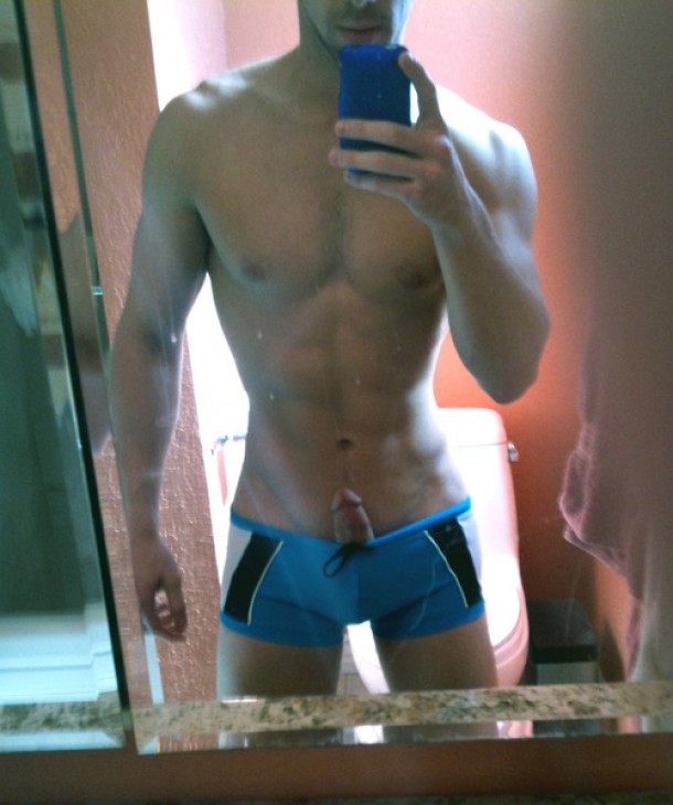 Poking out
