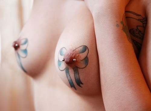 Nipple tattoos are never a good idea, but these look amazing