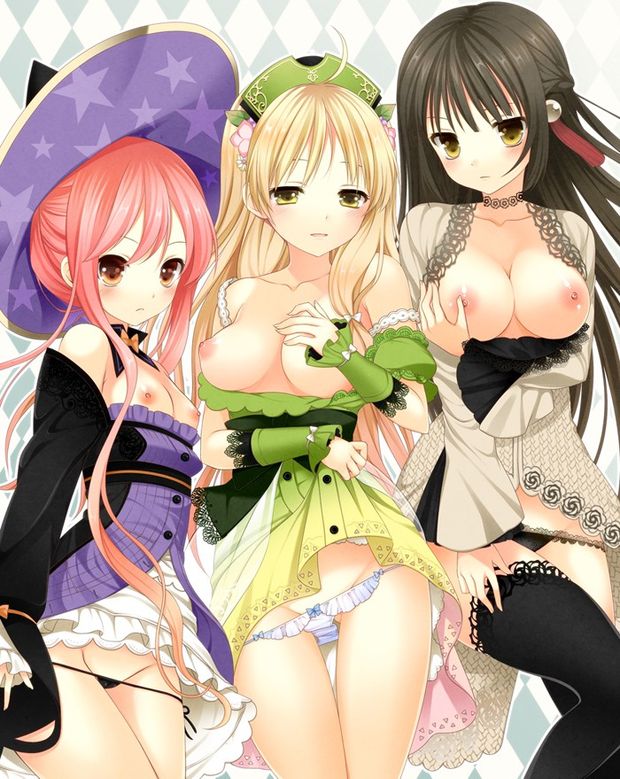 Awesome panties threesome picture with stunning lesbian big tits