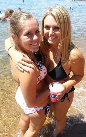 two drunk sluts at the beach