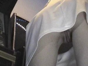 Up skirt shot of a bitch going commando at the local arcade