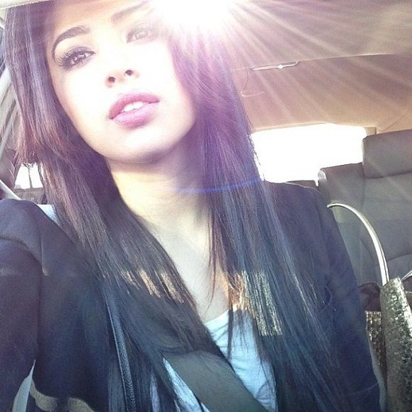 Sexy babe in car