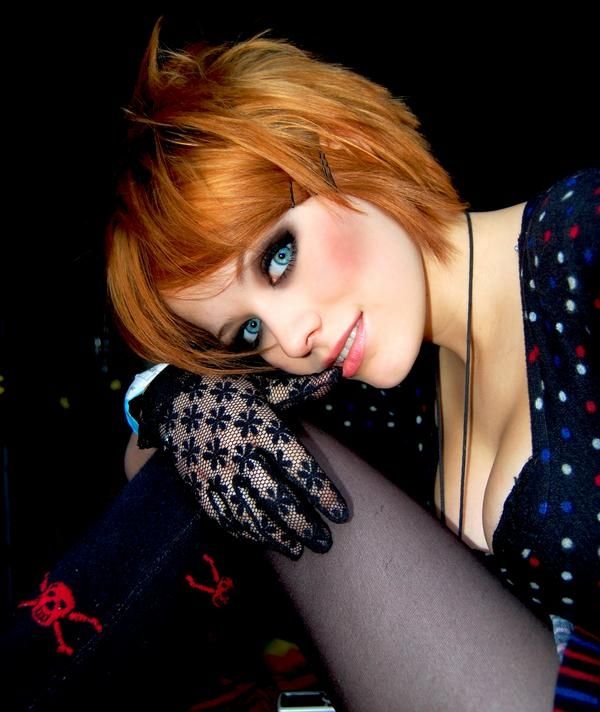 Piercing blue eyes