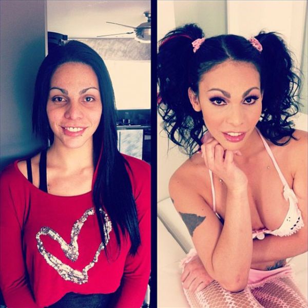 Porn Stars Before and After Their Makeup Makeover level 3