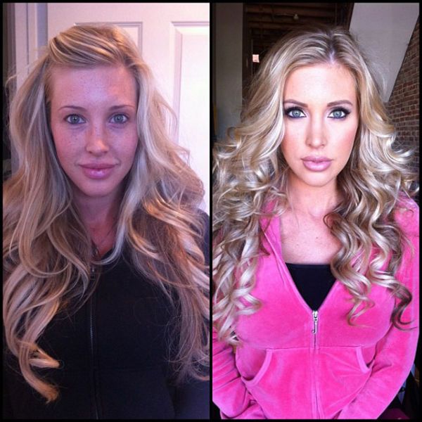 Porn Stars Before and After Their Makeup Makeover level 1