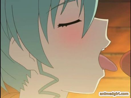 Cute hentai sucking stiff cock and swallowing cum