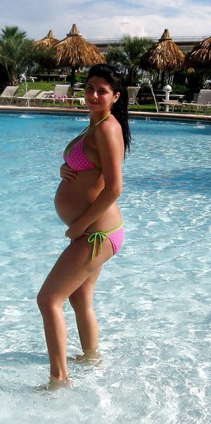 Bikini-clad Pregnant Latina