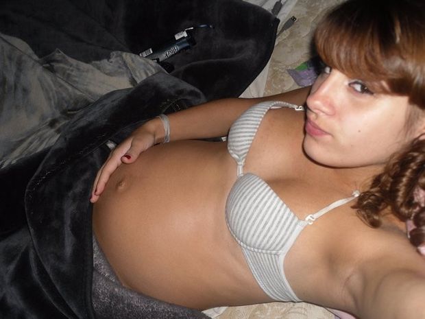 Pregnant Latina Selfshot