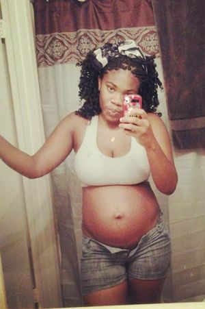 Ebony Preggo in Bathroom