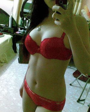 teen in red lingerie
