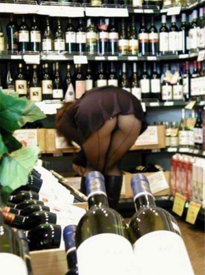 Even the wine bottles are erect