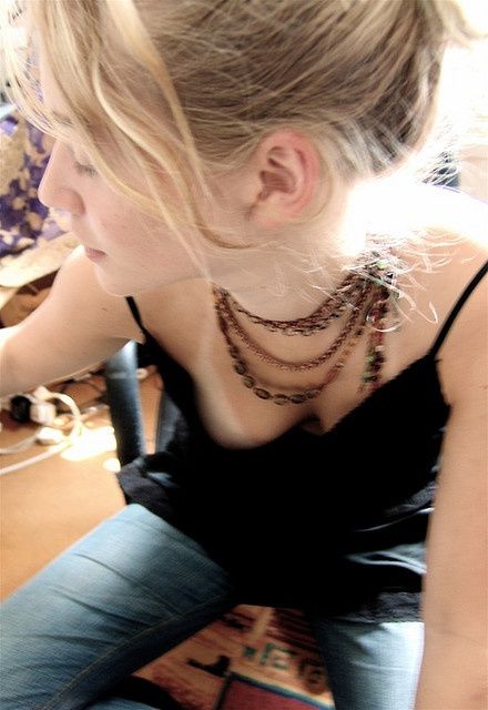 blonde downblouse