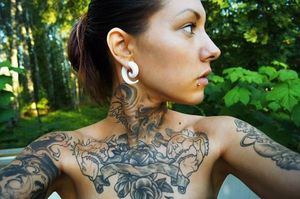Tattooed brunette