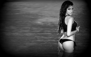 Awesome picture with stunning brunette booty