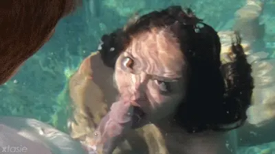 Amazing deepthroat animated pic featuring superb brunette