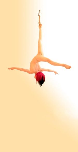 Sporty emo hanging from the ceiling