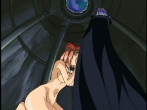 Obedient hentai whore gets on her knees nude to suck her master's cock
