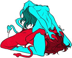 Fabulous lesbian in awesome anime porn photo