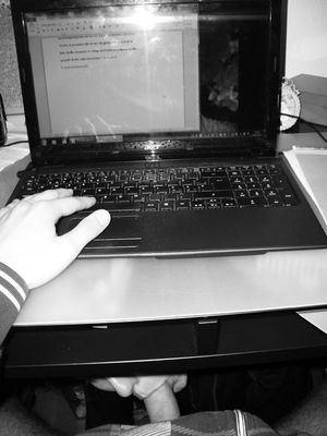 bj under the desk...