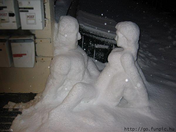 Riding the snow