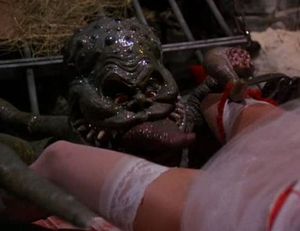 girl about to have her pussy licked and eaten by monster octopus (Flesh Gordon 2)