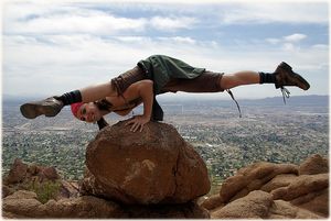 Arm balance on Camelback Mt by Mary Adrenaline on Flickr. girls4contortion.com