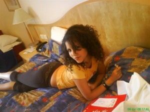 young teen on bed