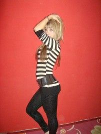 blonde teen in tight leggings