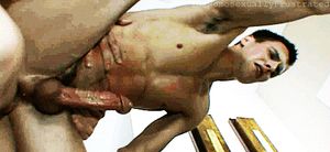 Nice dude squirting cum from getting fucked