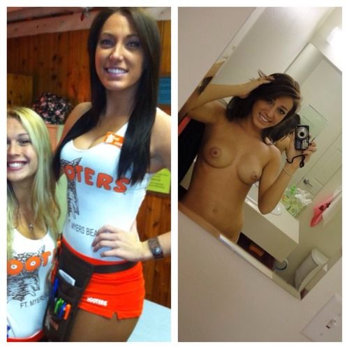 Hooters Girl Before and After