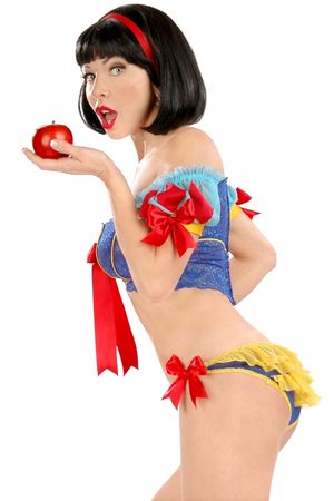 Jen Lyons in sexy ruffle butt panties and bows.