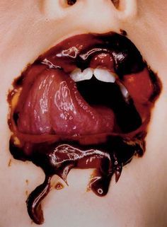 Messy hot lips