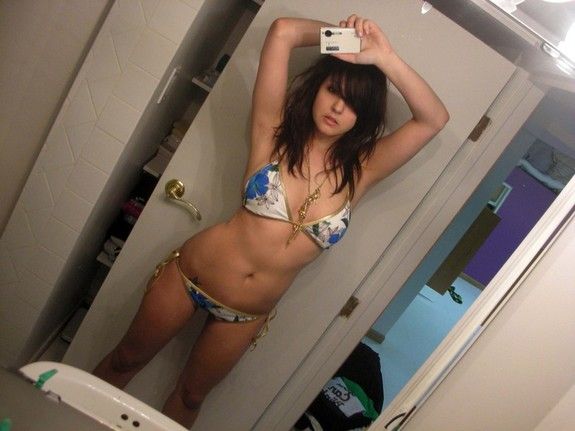 Incredible homemade selfshot picture featuring hot brunette teen