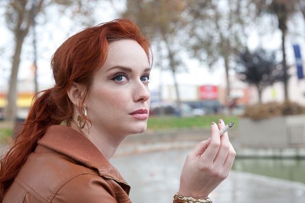 Christina smokes