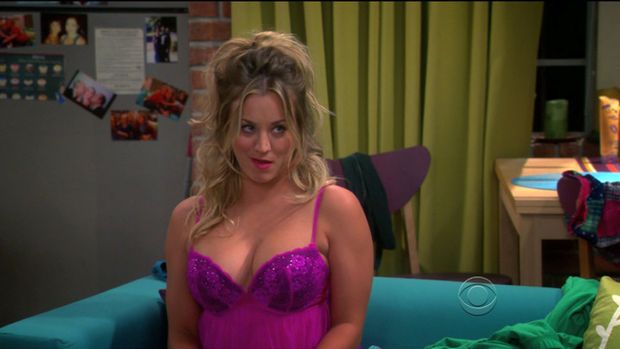 Kaley looking sexy in her purple teddy